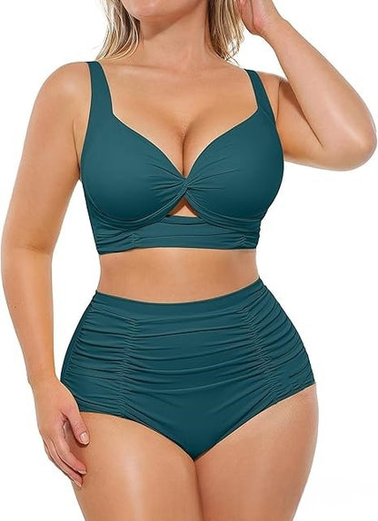 Loomerra High-Waisted Tummy Control Bikini Swimsuit